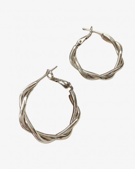 Серьги-кольца витые «Серебряный твист»