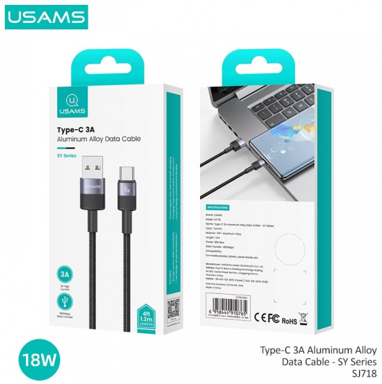 Кабель USAMS SJ718 SY Series Type-C 18W 1.2м