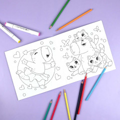 Книжка-раскраска для детей «Капибары и котики» - Фото 3