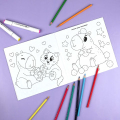 Книжка-раскраска для детей «Капибары и котики» - Фото 4