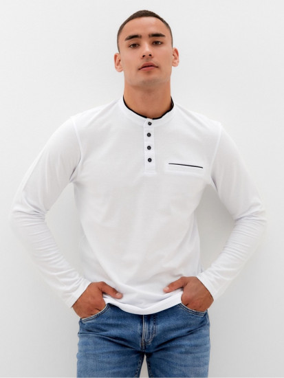 Лонгслив-поло мужской