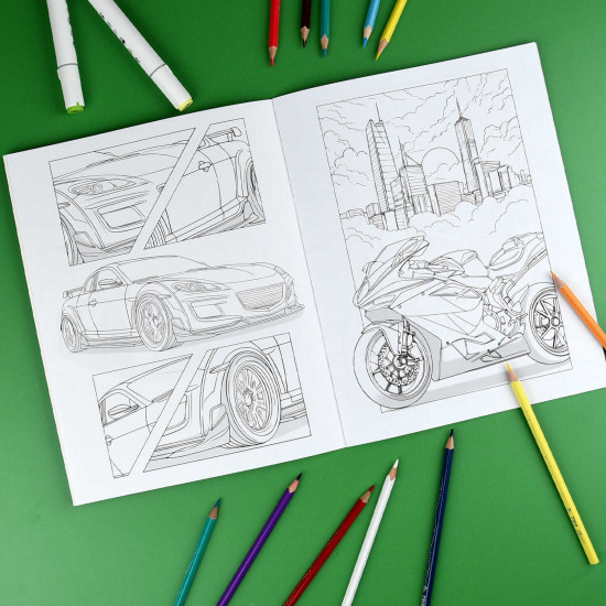 Книжка-раскраска для детей с наклейками «Для мальчиков»