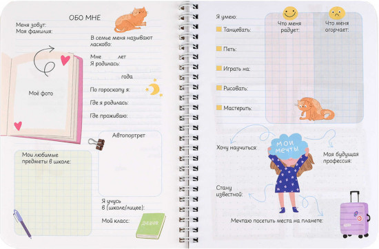 Дневничок для девочек «Кот из коробки»