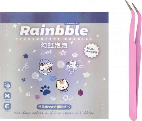 Набор наклеек для ногтей в блокноте «Мыльные пузыри»