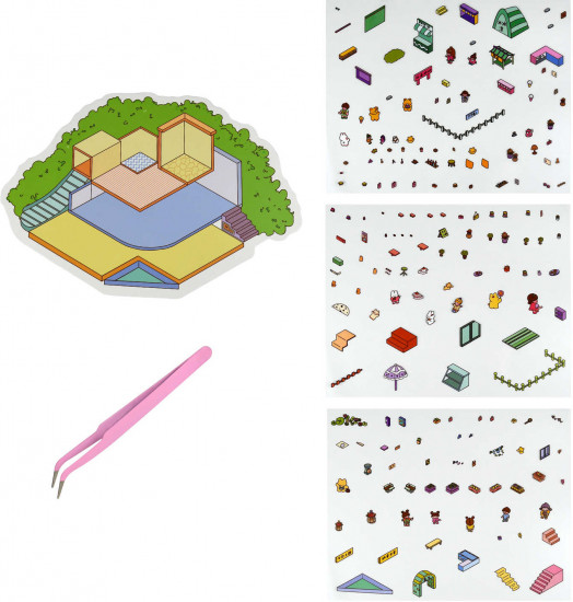 Наклейки-румбокс для создания миниатюрных сцен «Рынок»