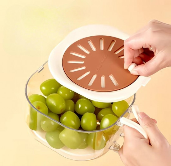 Контейнер для мытья и хранения фруктов и овощей с крышкой