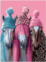 Картина по номерам «Лошади в шапочках» - Фото 3