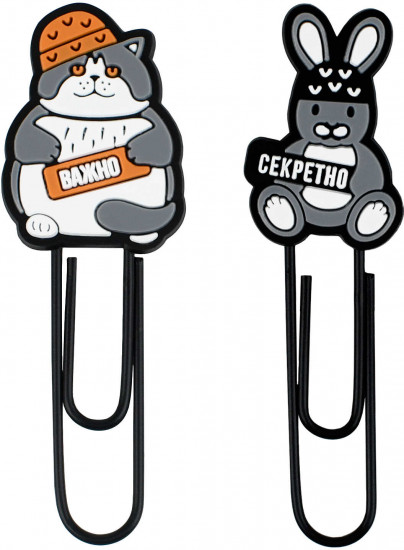 Набор скрепок-закладок для книг «Звери в шапочках»