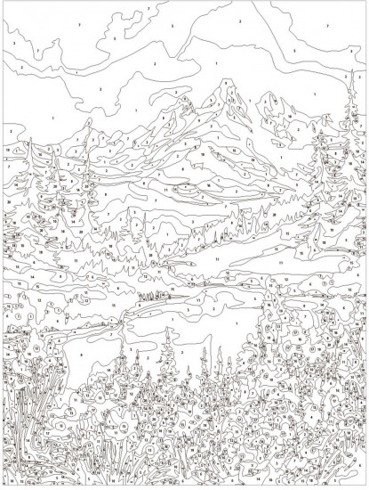 Картина по номерам «Горный пейзаж»