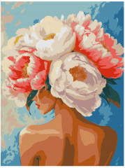 Картина по номерам «Девушка-пион» - Фото 1