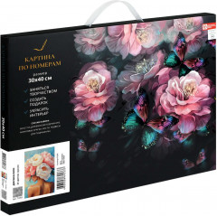 Картина по номерам «Девушка-пион» - Фото 4