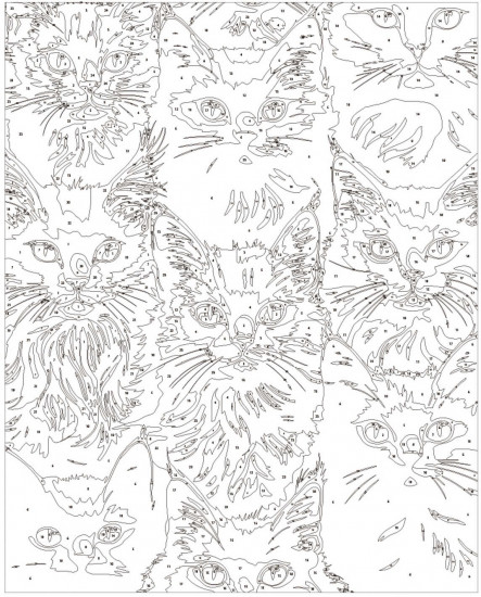 Картина по номерам «Цветные коты»