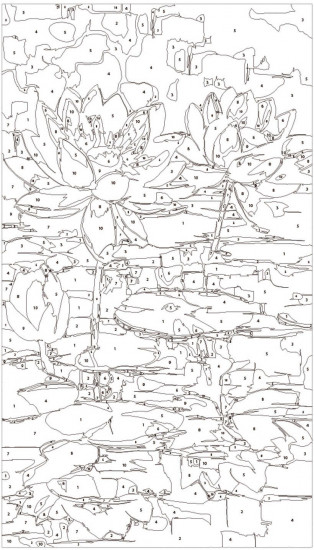 Картина по номерам на свертке «Лотосы»