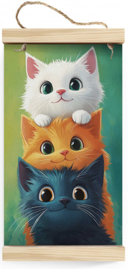 Картина по номерам на свертке «Три котенка»