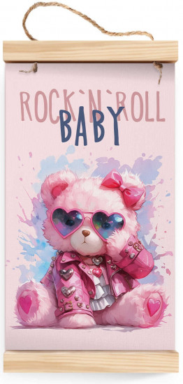 Картина по номерам на свертке «Мишка в розовом»