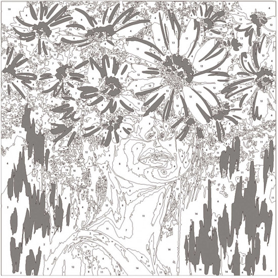 Картина по номерам с поталью «Золотая эстетика»