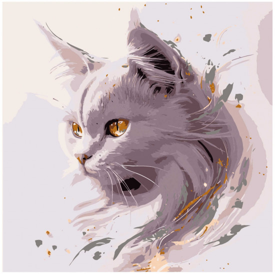 Картина по номерам с поталью «Золотая кошка»