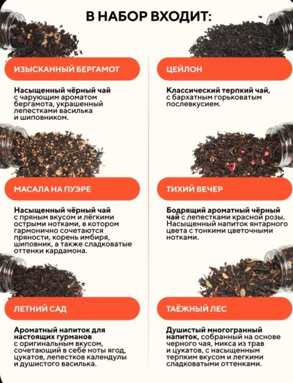 Чай черный листовой и пуэр в баночках