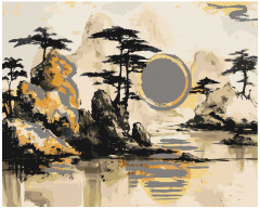 Картина по номерам с поталью «Китайский пейзаж» - Фото 1