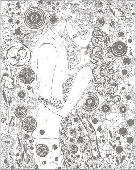 Картина по номерам с поталью «Двое»