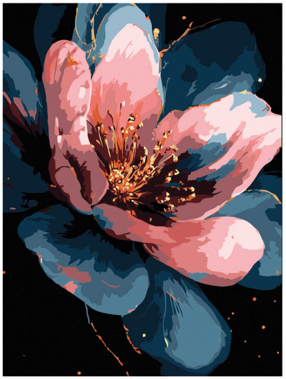 Картина по номерам с кристаллами «Сверкающий цветок»