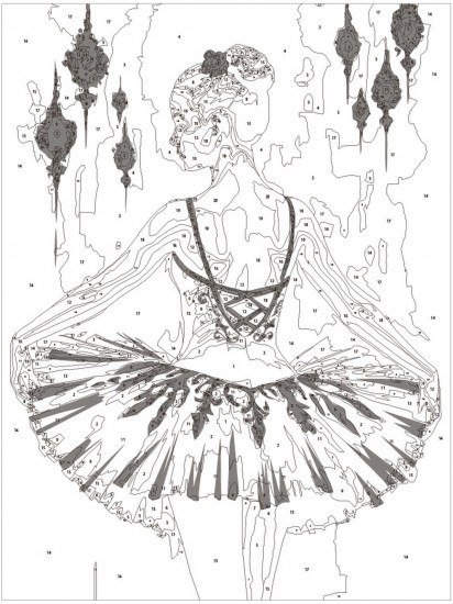 Картина по номерам с кристаллами «Балерина»