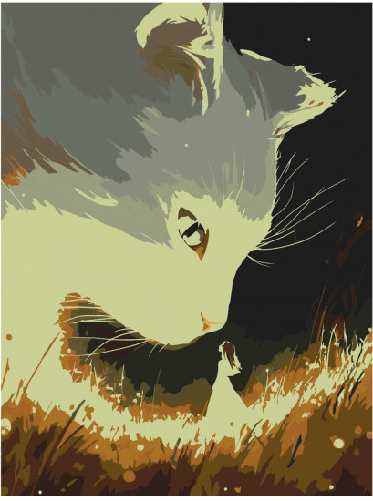 Картина по номерам со светящимися красками «Лунный кот»