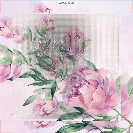 Мозаика алмазная с подрамником «Нежные пионы»