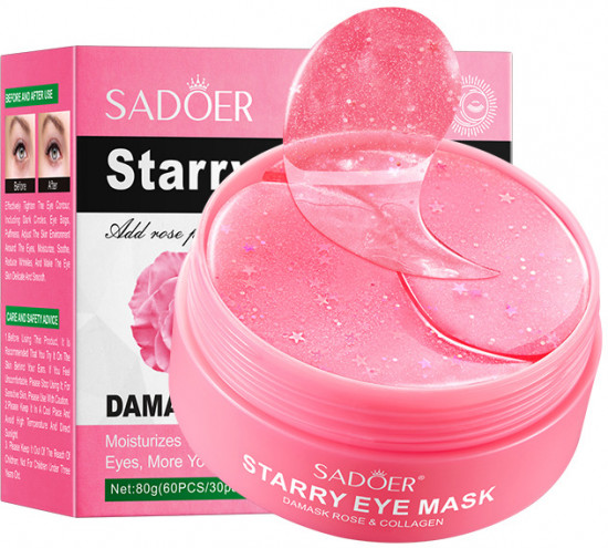 Антивозрастные патчи для глаз с экстрактом дамасской розы и коллагеном