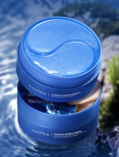 Гидрогелевые патчи для глаз с пептидами голубой меди и коллагеном от морщин и отеков