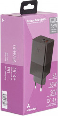 Сетевое зарядное устройство Crocus GaN 65WCA Black - Фото 2