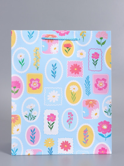 Пакет подарочный «Цветы в рамке»