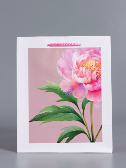 Пакет подарочный «Букет пионов»