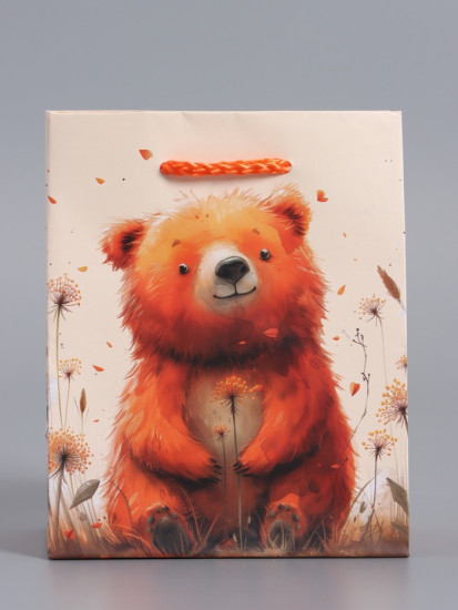 Пакет подарочный «Мишка в поле»