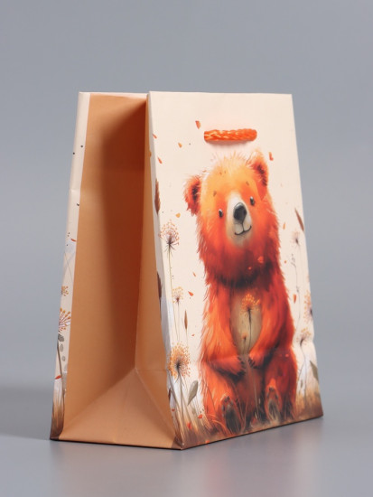 Пакет подарочный «Мишка в поле»