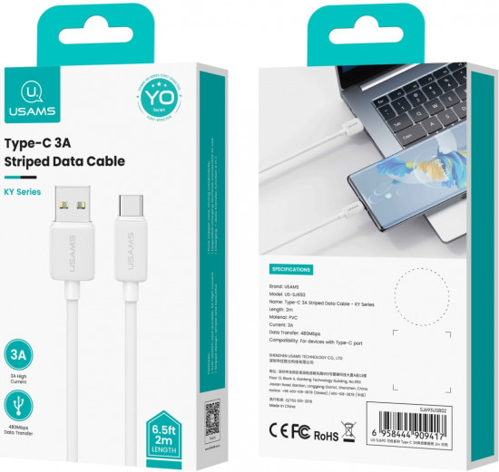 Кабель Usams US-SJ693 KY Series Type-C