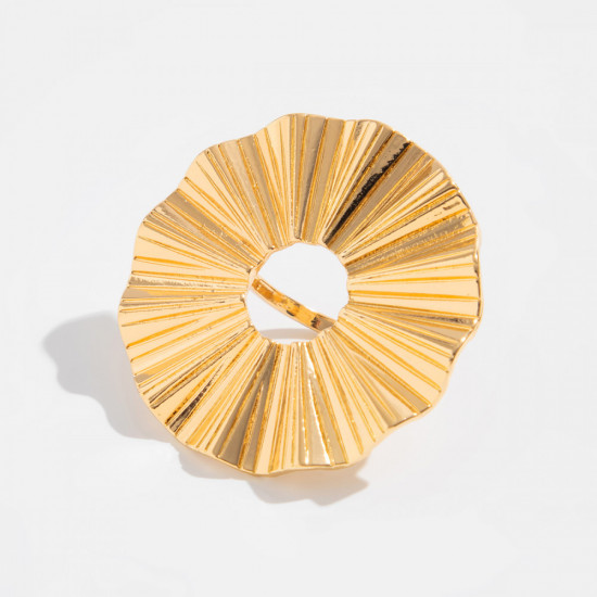 Кольцо женское безразмерное «Круглое лучи»