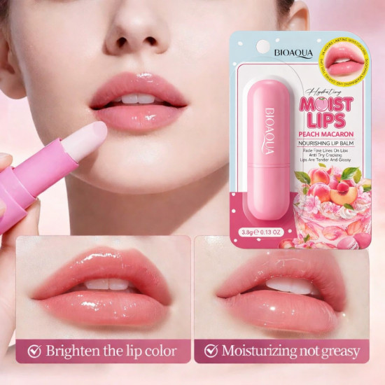 Питательный увлажняющий гигиенический бальзам для губ «Peach Macaron»