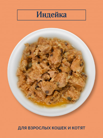 Влажный корм для кошек и котят с индейкой «Natural&Healthy Turkey»
