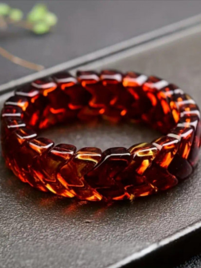 Браслет «Коньячный янтарь», имитация