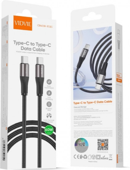 Кабель Vidvie USB TypeC (M)