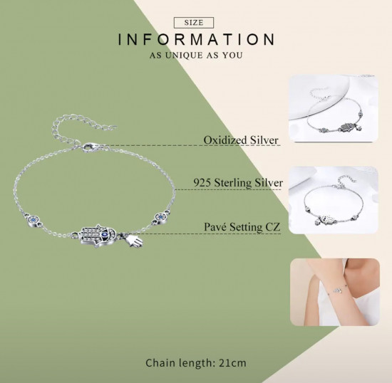 Браслет хамса и глаз павлина