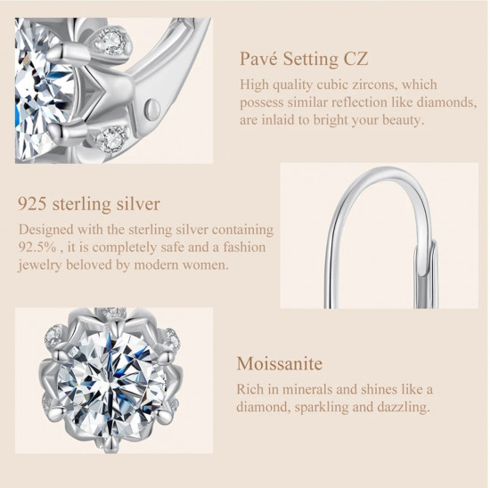 Cерьги с муассанитом