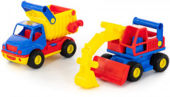 Набор игровой: автомобиль-самосвал и экскаватор колёсный - Фото 1