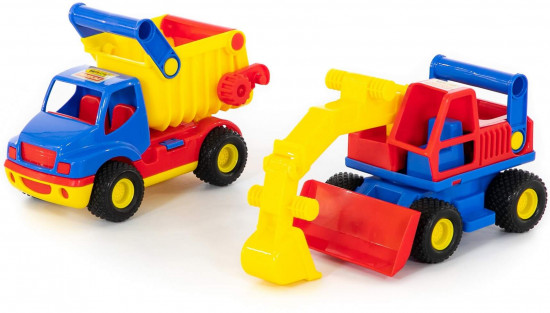 Набор игровой: автомобиль-самосвал и экскаватор колёсный