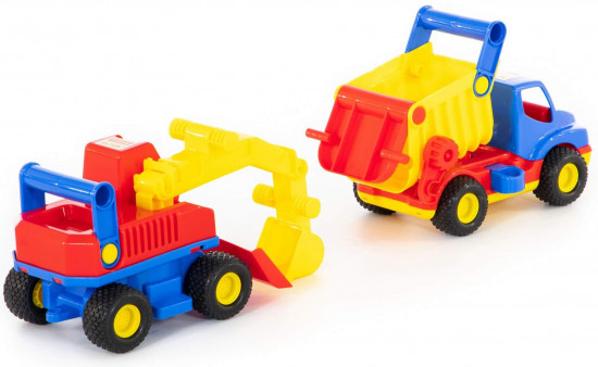 Набор игровой: автомобиль-самосвал и экскаватор колёсный