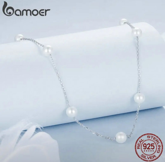 Колье для женщин из серебра с жемчугом