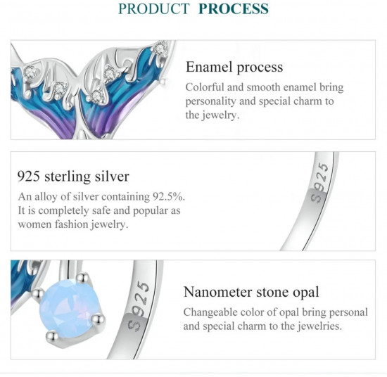 Кольцо «Хвост русалки с опалом»