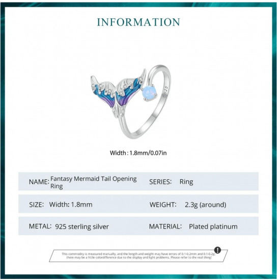Кольцо «Хвост русалки с опалом»