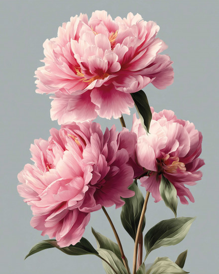 Мозаика алмазная «Три пиона»